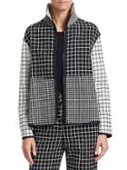 Akris Punto Mixed Grid Zip-front Jacket