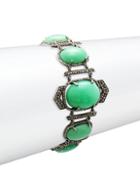 Bavna Sterling Silver & Chrysoprase & Diamond Bracelet