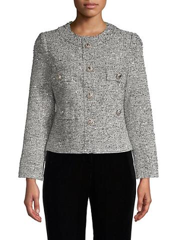 Stellah Button-front Tweed Jacket