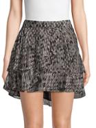 Iro Celie Printed Tiered Ruffle Skirt