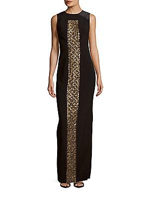 Theia Embellished Sleeveless Gown