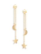 Saks Fifth Avenue 14k Yellow Gold Moon & Star Drop Earrings