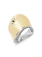 John Hardy Sterling Silver & 18k Yellow Gold Band Ring