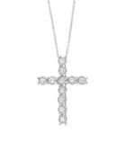 Effy Diamond & Sterling Silver Cross Pendant Necklace