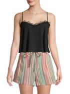 Bcbgmaxazria Lace-trimmed Cropped Top