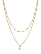 Ava & Aiden Goldtone & Crystal Two-row Pendant Necklace