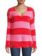Wildfox Chenille Shiny Striped Sweater