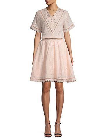 Stellah Romantic Eyelet Fit-and-flare Dress
