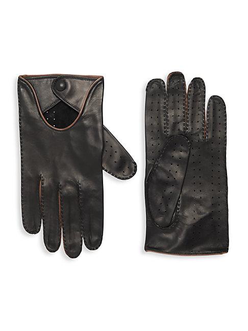 Portolano Contrast-trim Leather Gloves