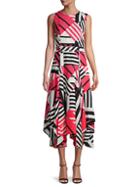 Calvin Klein Abstract-print Asymmetrical Dress
