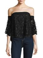 Milly Textured Off-the-shoulder Top