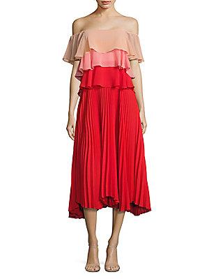 Delfi Collective Vanessa Ruffle Tiered Off-the-shoulder Dress