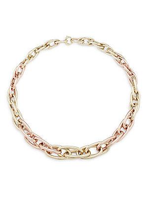 Estate Jewelry Collection 14k Tri-tone Gold Link-chain Necklace