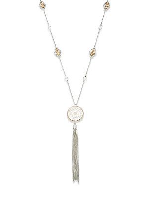 Saks Fifth Avenue Handmade 14k Goldplated Casted Tassel Pendant Necklace
