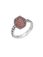 John Hardy Red Sapphire & Sterling Silver Ring