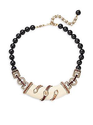 Heidi Daus Black And Ivory Crystals Necklace