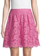 Valentino Floral Lace Cotton Blend Skirt