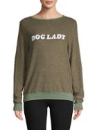 Wildfox Dog Lady Slogan Sweatshirt