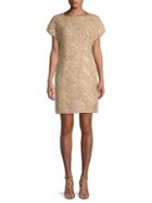 Adrianna Papell Bead & Sequin Short-sleeve Sheath Dress