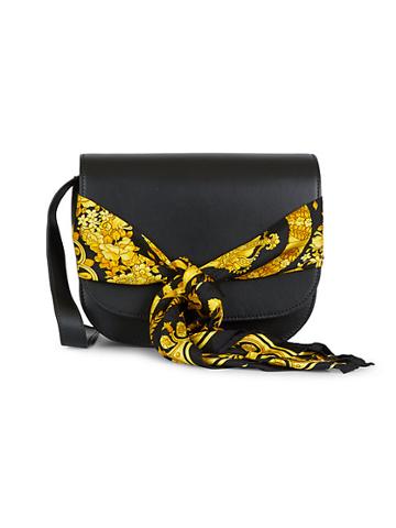 Versace Collection Barocco-print Scarf Leather Shoulder Bag