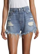 7 For All Mankind High-waist Distressed Cut-off Shorts