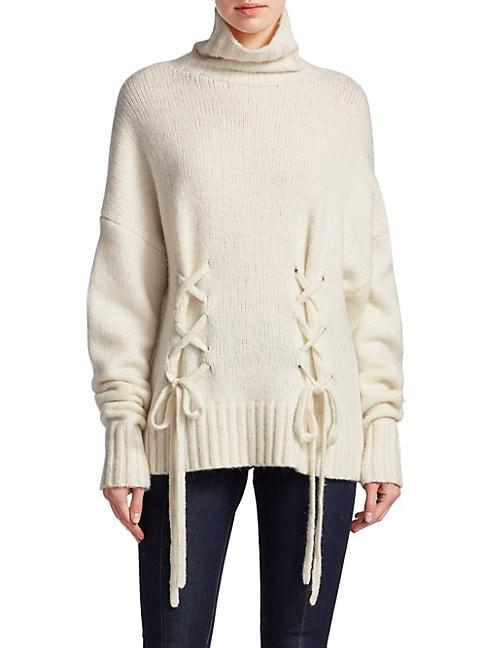 Cinq Sept Rhea Lace-up Mockneck Sweater