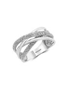 Effy 14k White Gold & Diamond Multi-band Ring