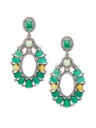 Bavna Diamond Opal & Emerald Sterling Silver Chandelier Earrings