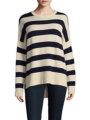 Theory Striped Cashmere Sweater