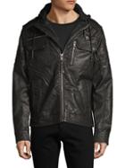 Projek Raw Hooded Faux Leather Jacket