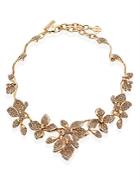 Oscar De La Renta Gradient Crystal Flower Necklace