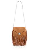 Loeffler Randall Fringe Suede Lock Clutch