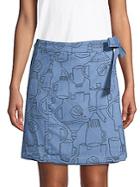 Lea & Viola Elephant-print Denim Mini Skirt