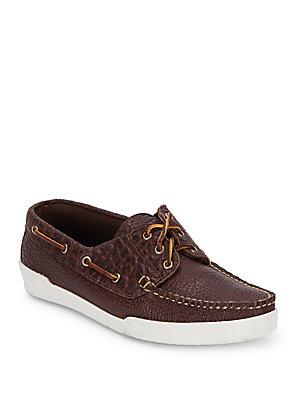 Eastland Textured Tie-up Leather Boat Shoes