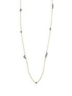 Freida Rothman Double Helix Sterling Silver & Crystal Station Necklace
