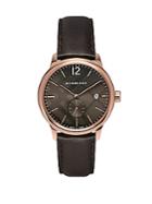 Burberry Rose Gold & Chocolate Leather-strap Watch