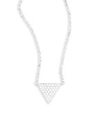 Casa Reale 14k White Gold & Diamond Triangle Pendant Necklace