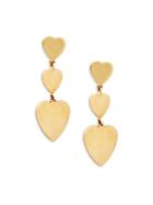 Saks Fifth Avenue 14k Gold Heart Dangle Drop Earrings