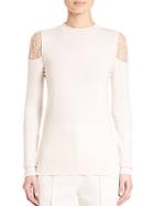 Adam Lippes Mesh Lace Sleeve Top