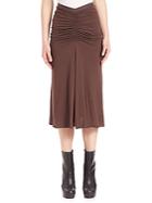 Rick Owens Lilies Ruched Midi Skirt