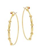 Gurhan Wheat Collection Willow Ruby & 24k Yellow Gold Puff Hoop Earrings