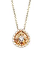 Plev Aura 14k Yellow Gold & Diamond Hidden Halo Pear Pendant Necklace