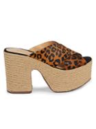 Schutz Lora Leopard-print Platform Sandals