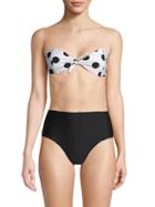 Mouill Swimwear Two-piece Retro Polka Dot Bandeau Bikini