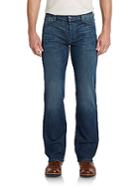 7 For All Mankind Standard Faded Stretch Cotton Jeans