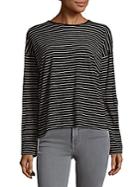 Vince Striped Long Sleeve Cotton Tee