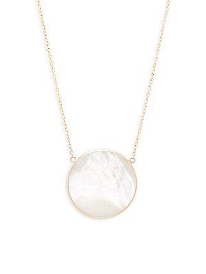 Saks Fifth Avenue Mother-of-pearl Round Pendant Necklace