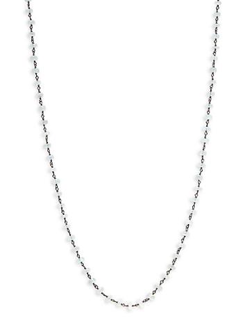 Bavna Black Rhodium-plated Sterling Silver & Rainbow Moonstone Beaded Necklace