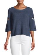 1.state Ribbed Cutout Sweater