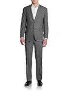 Saks Fifth Avenue Black Classic-fit Wool Suit